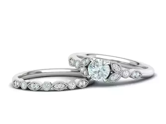 Vintage Style Bridal Set Classic Wedding Set  3D Model Collection