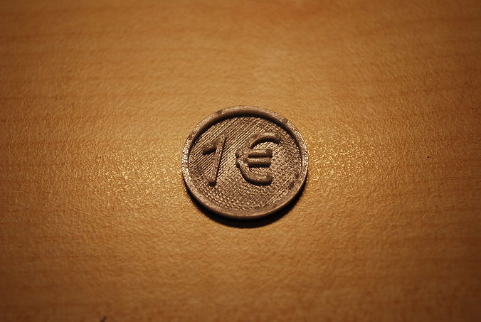 Free Prinduino 3D Print 2 - 1 Euro coin for shopping cart Free 3D print model