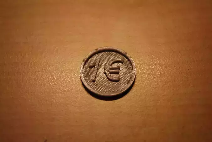 Free Prinduino 3D Print 2 - 1 Euro coin for shopping cart Free 3D print model
