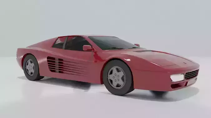 Ferrari Testarossa Free low-poly 3D model