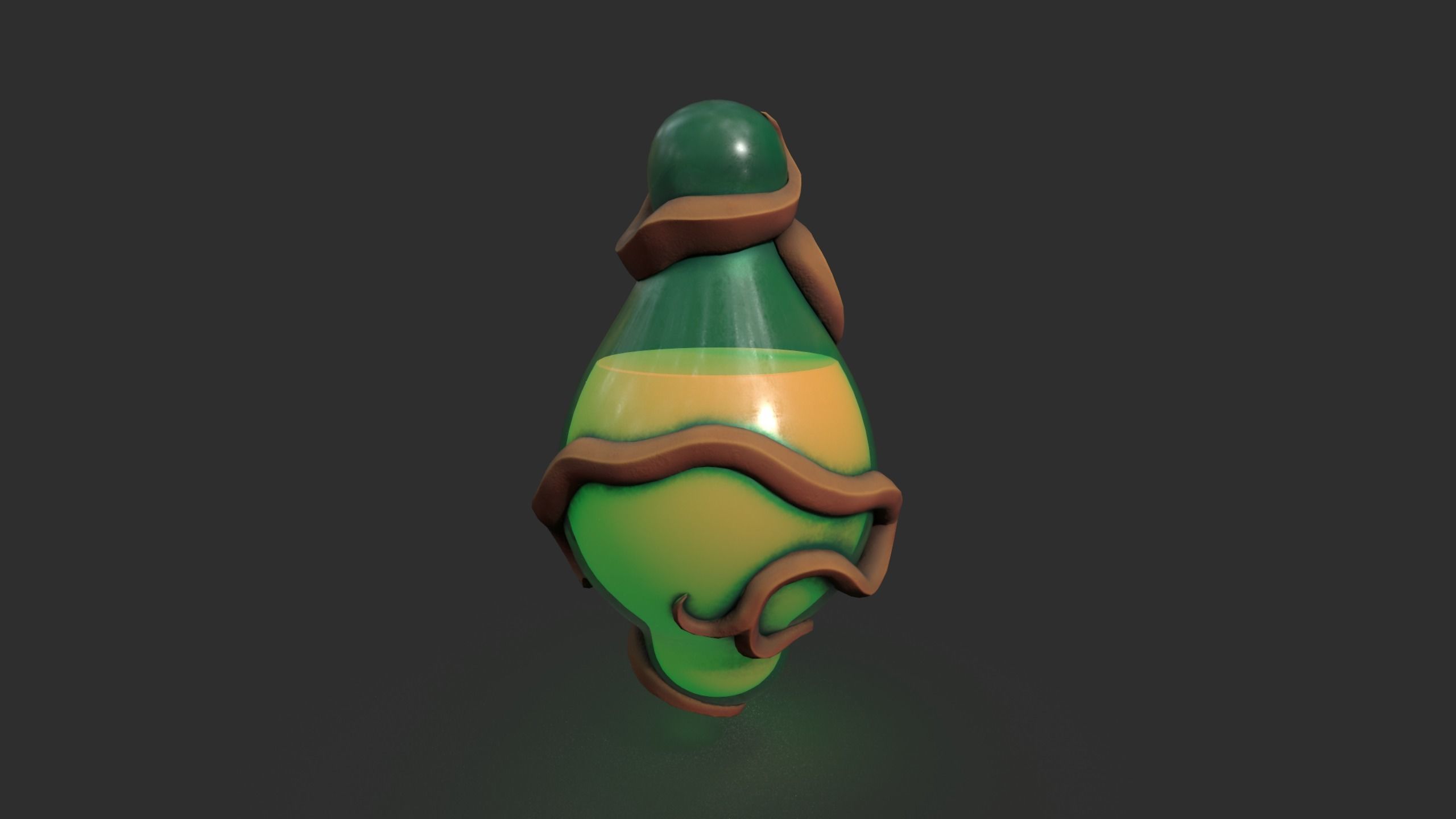 Stylized Fantasy Potion with Root Ornaments Low-poly 3D model_8