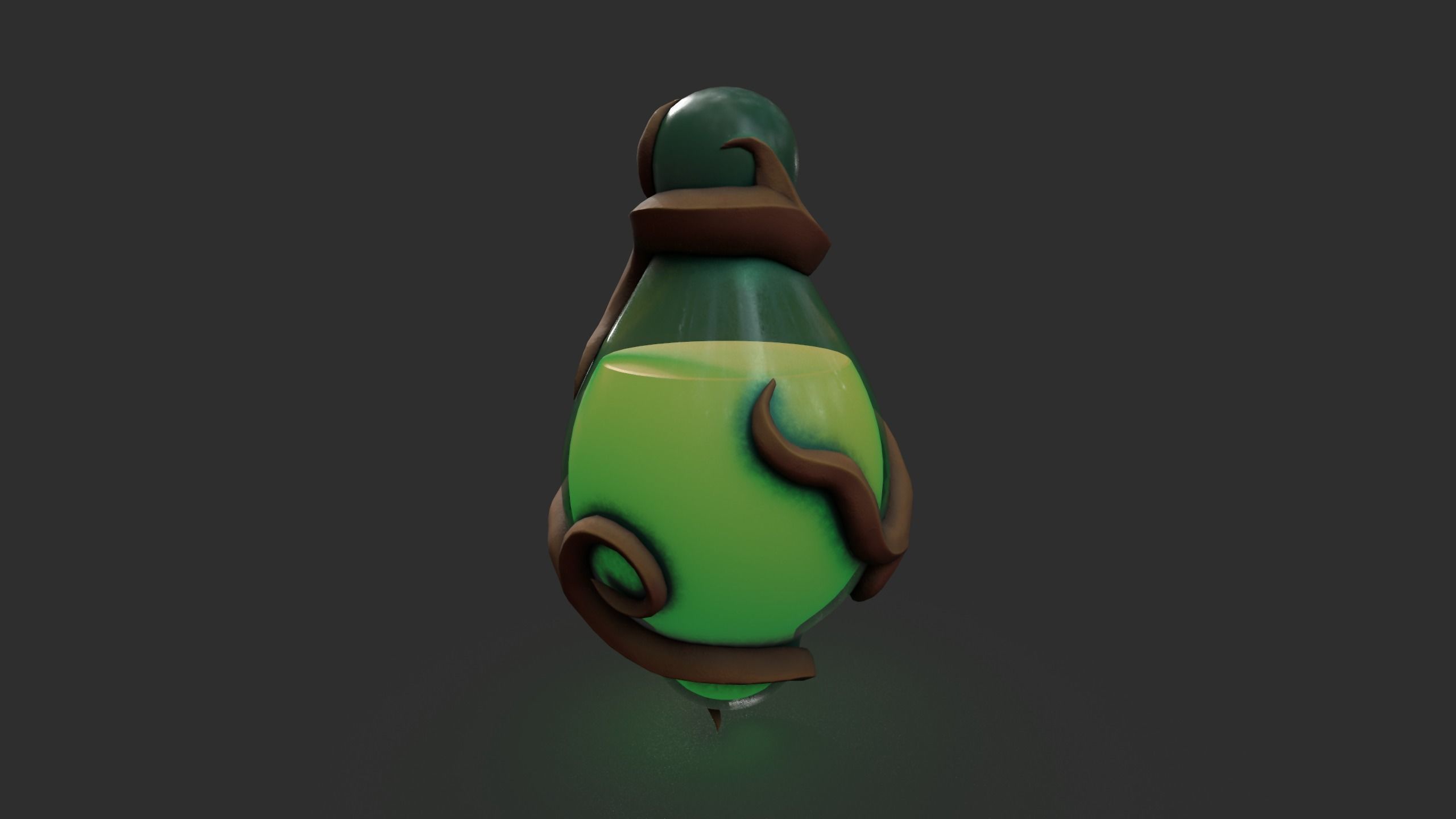 Stylized Fantasy Potion with Root Ornaments Low-poly 3D model_12