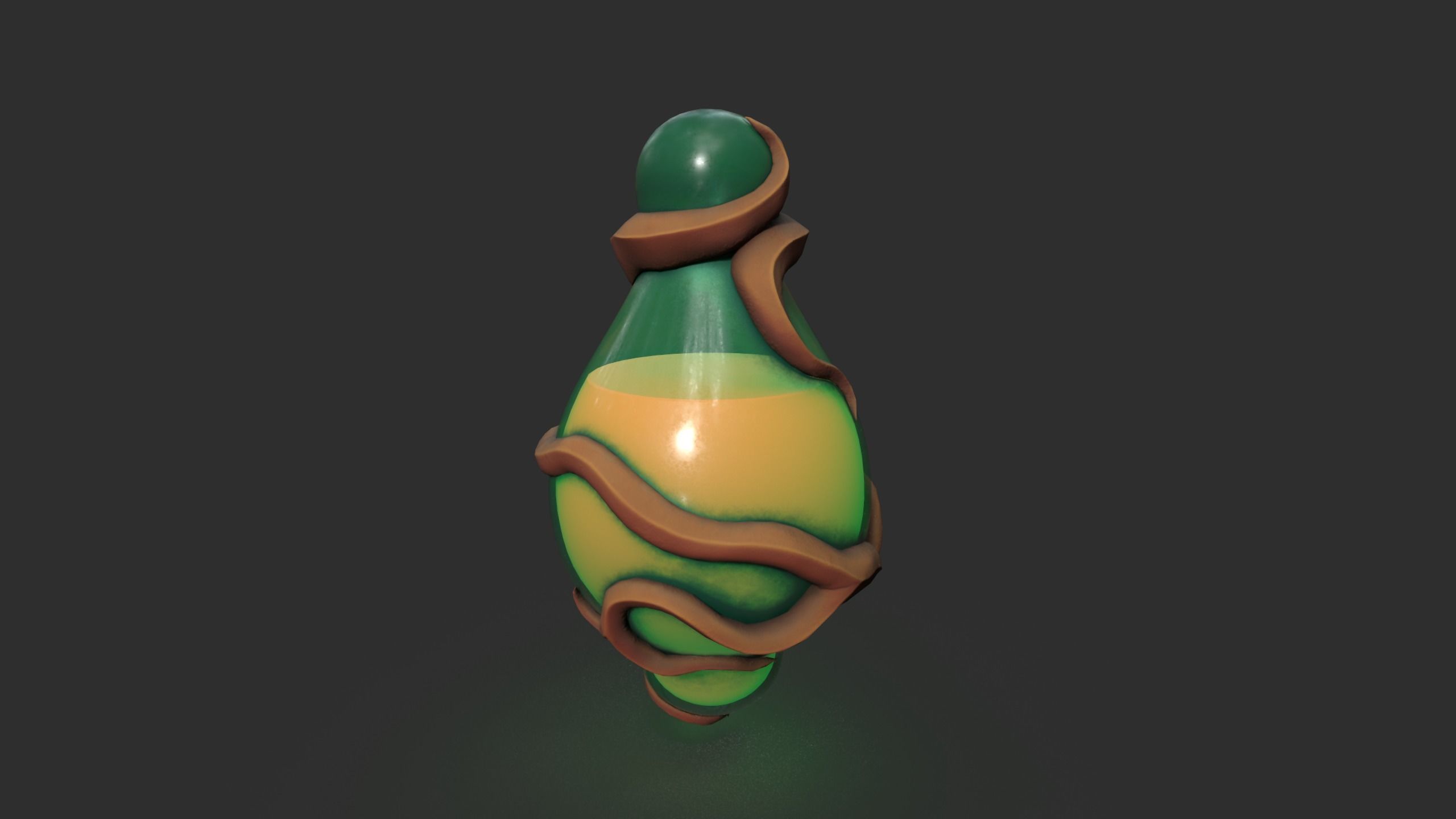 Stylized Fantasy Potion with Root Ornaments Low-poly 3D model_7