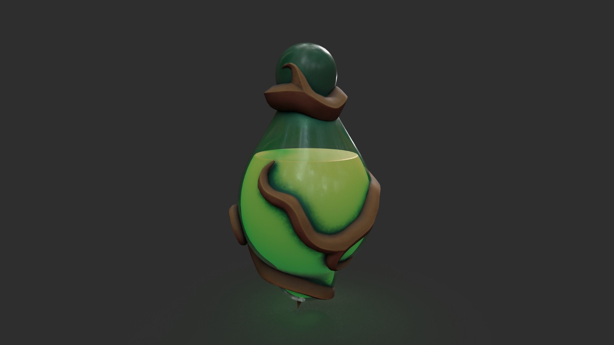 Stylized Fantasy Potion with Root Ornaments Low-poly 3D model_11