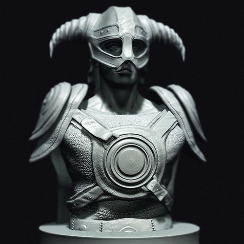 Dragonborn Dovahkiin Bust Skyrim Elder Scrolls 3D Print File STL 3D print model
