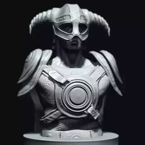 Dragonborn Dovahkiin Bust Skyrim Elder Scrolls 3D Print File STL 3D print model