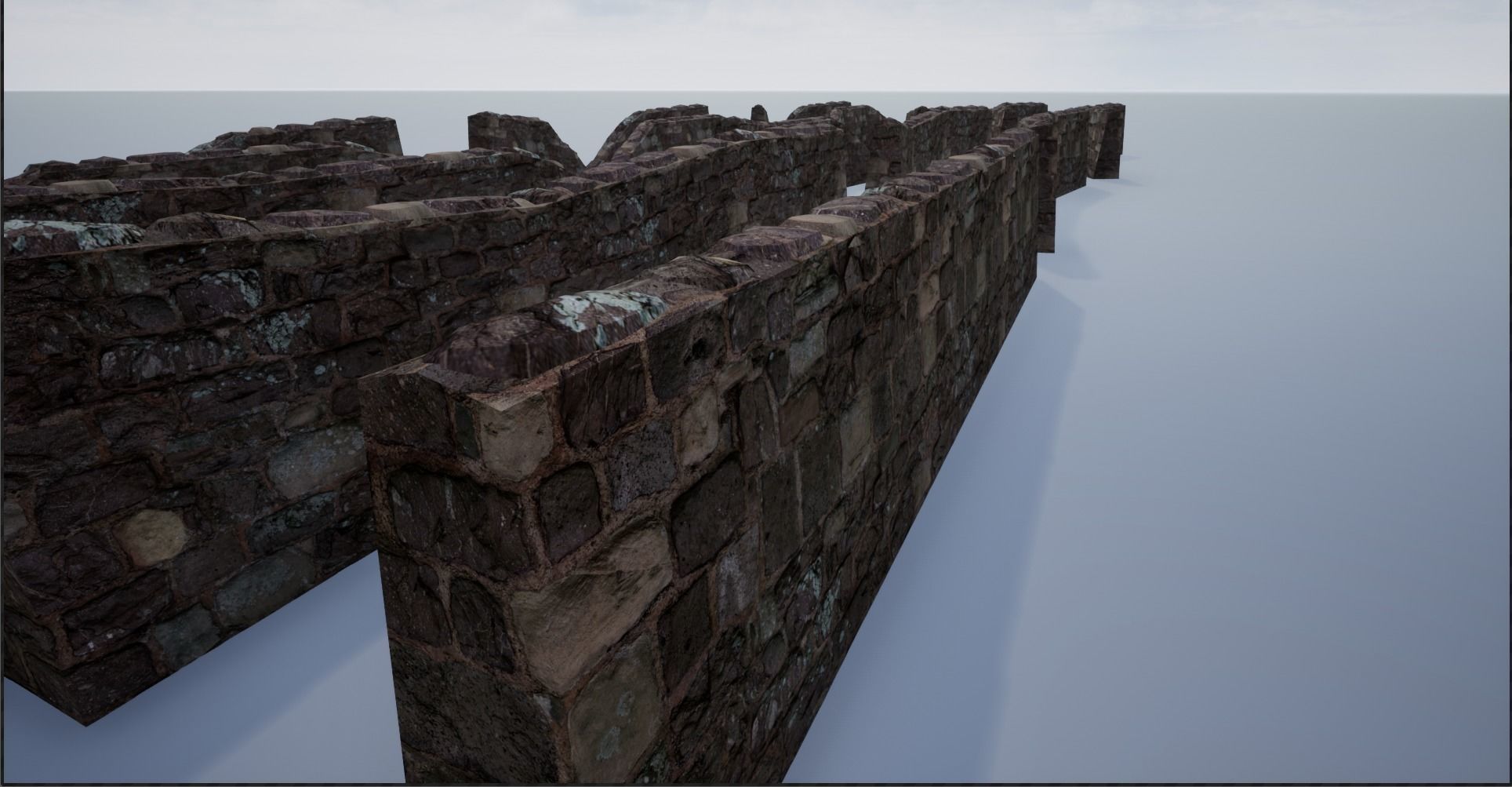 Modular Stone Walls Low-poly 3D model_10