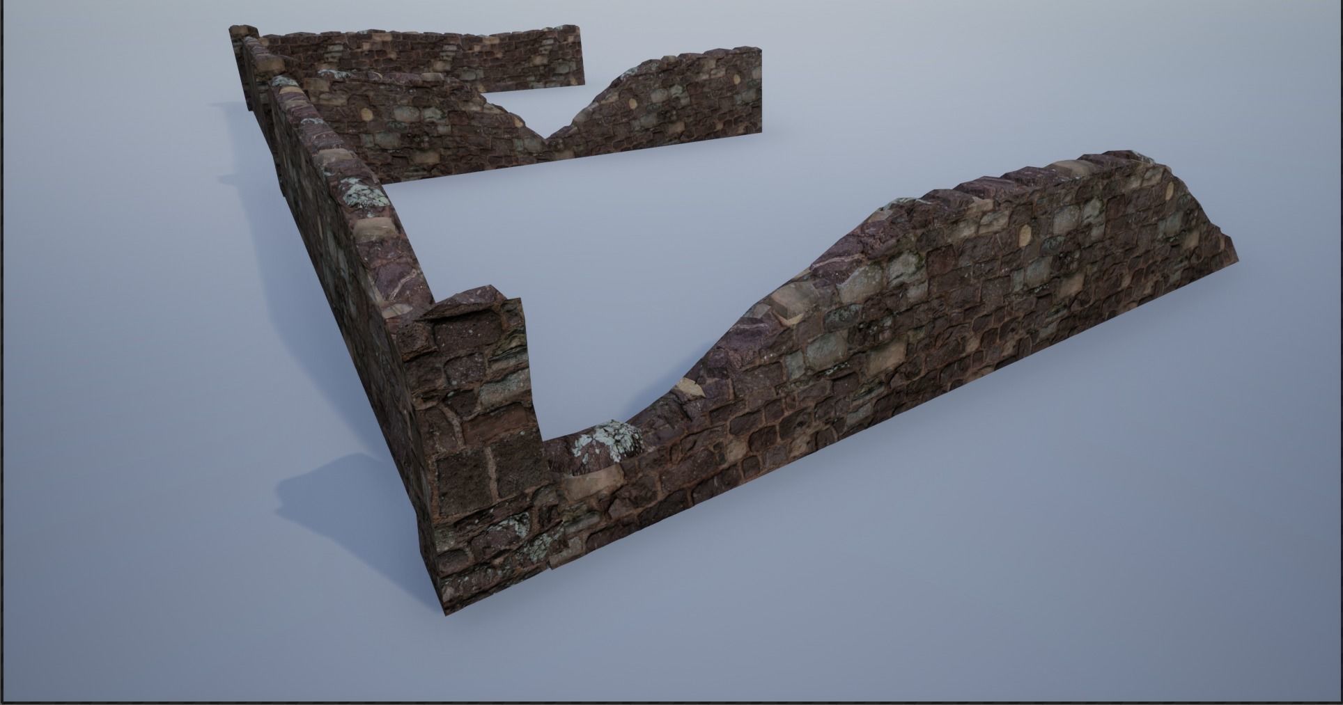 Modular Stone Walls Low-poly 3D model_23