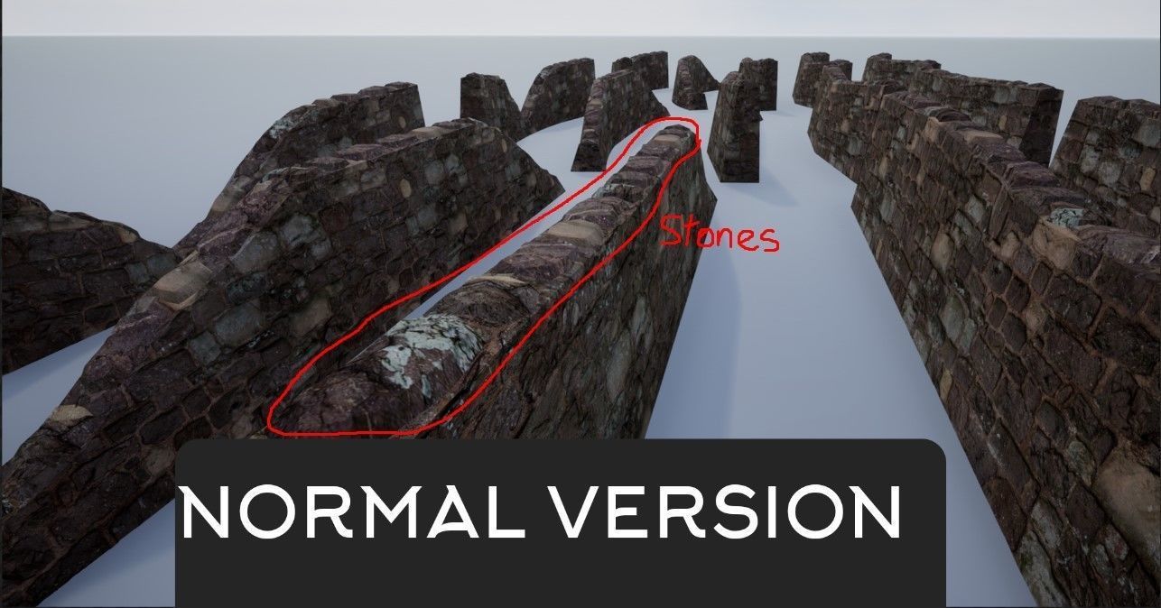 Modular Stone Walls Low-poly 3D model_1
