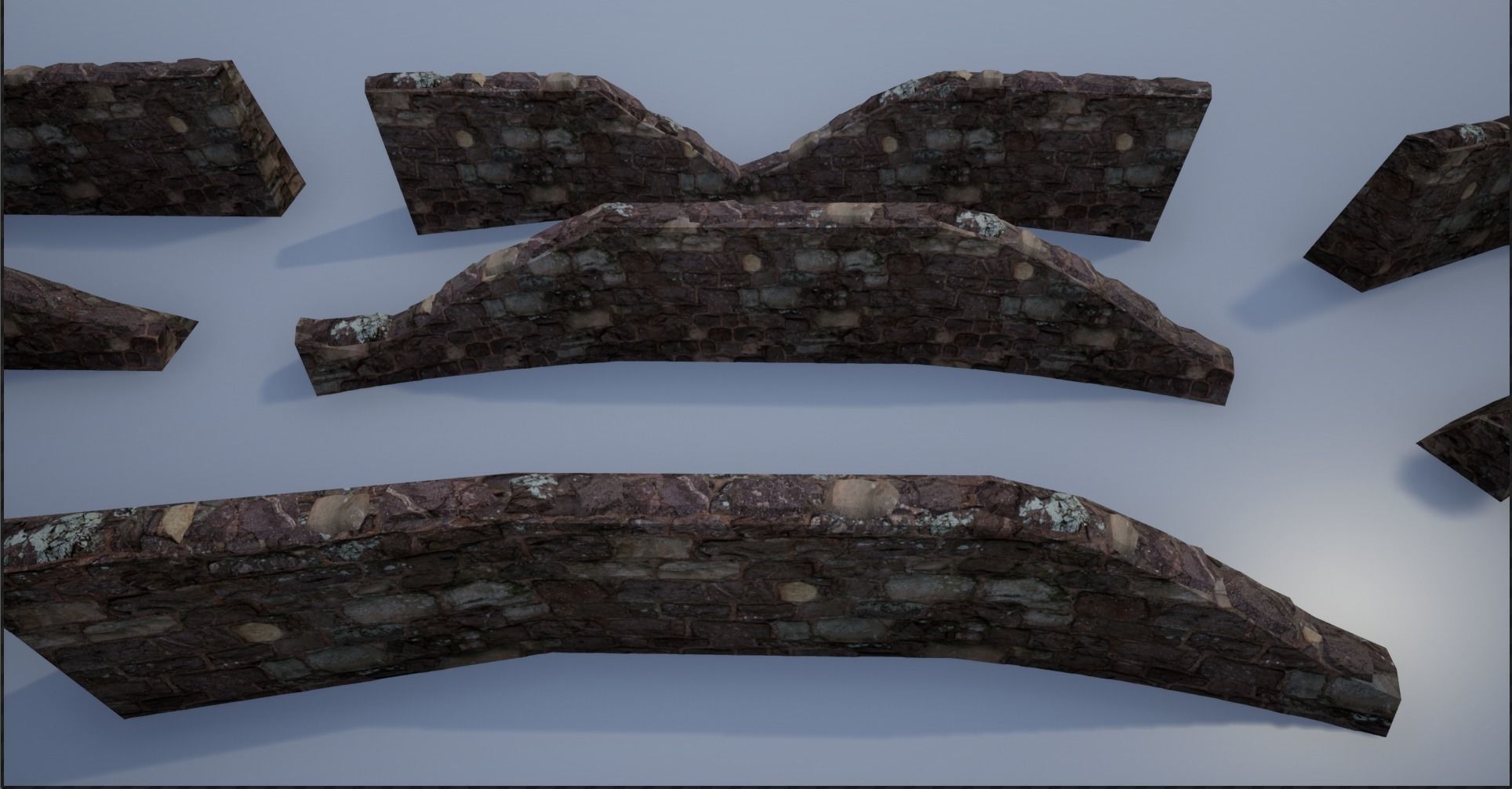 Modular Stone Walls Low-poly 3D model_19