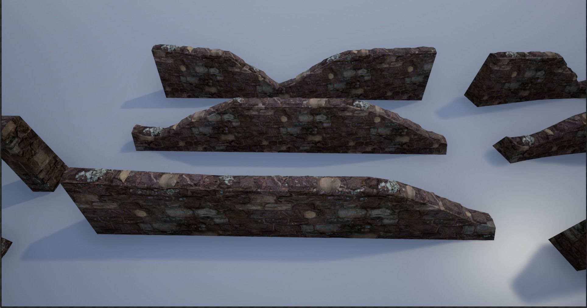 Modular Stone Walls Low-poly 3D model_18