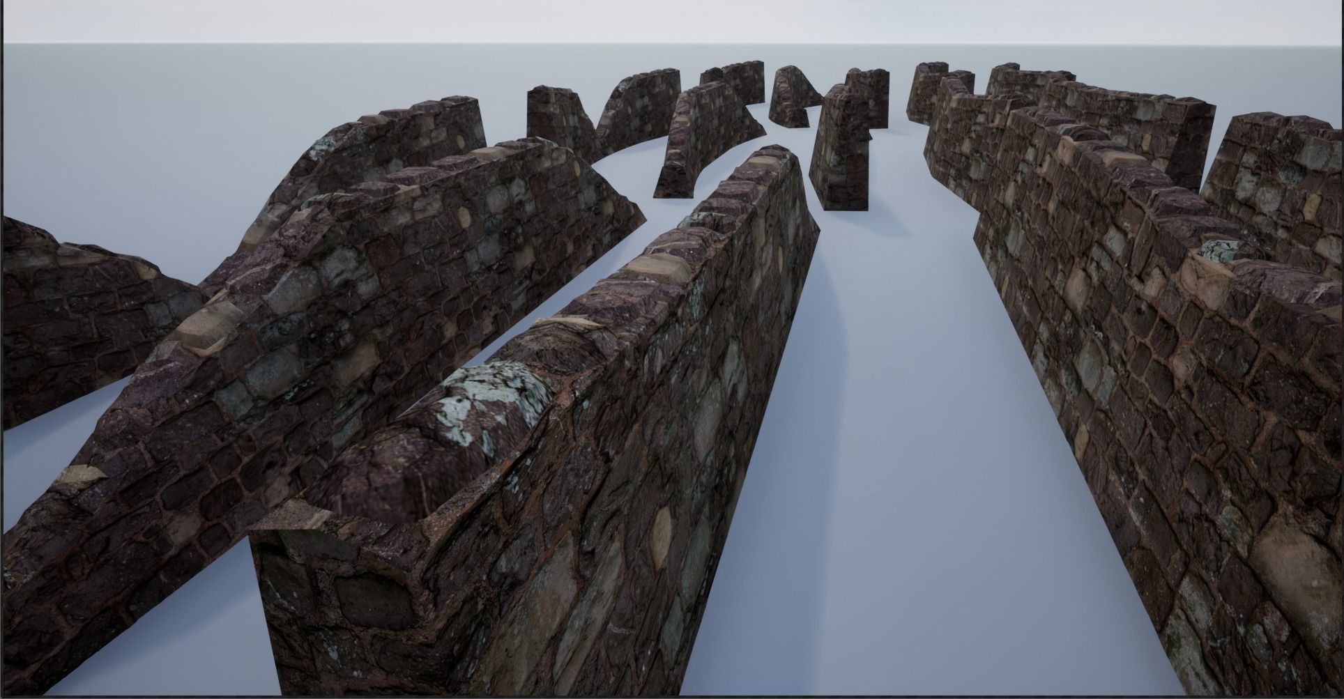 Modular Stone Walls Low-poly 3D model_12