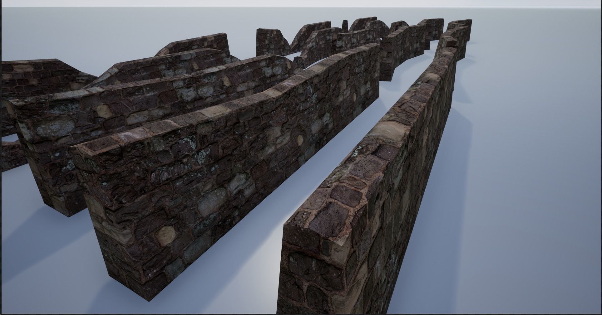 Modular Stone Walls Low-poly 3D model_30
