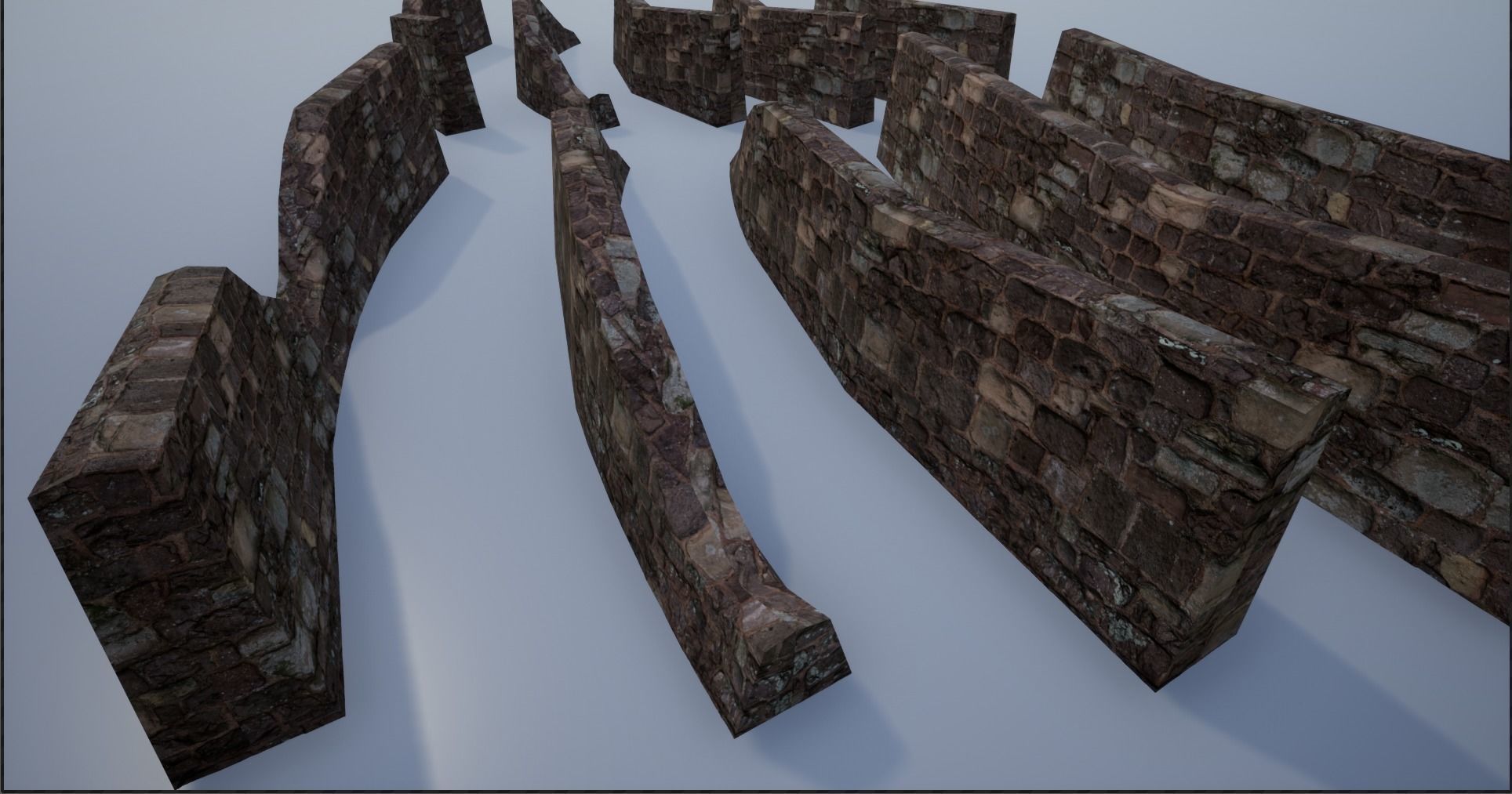 Modular Stone Walls Low-poly 3D model_34