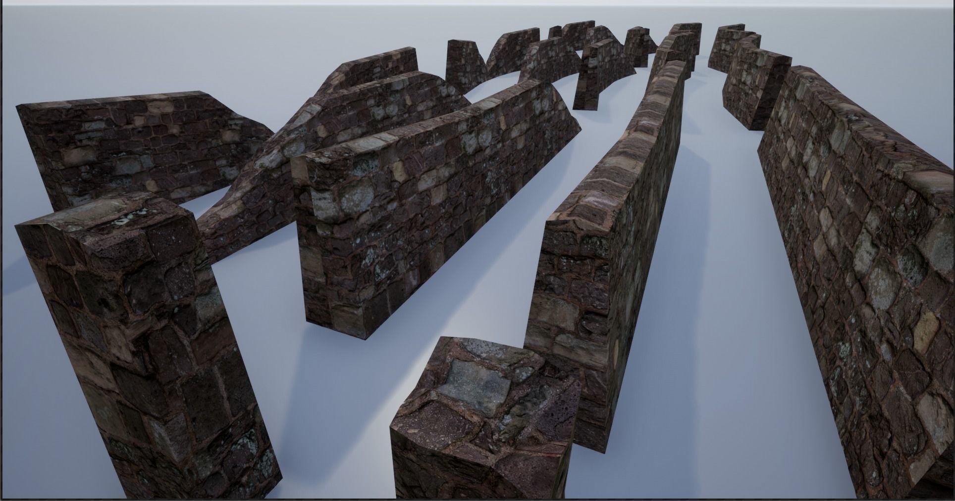Modular Stone Walls Low-poly 3D model_31