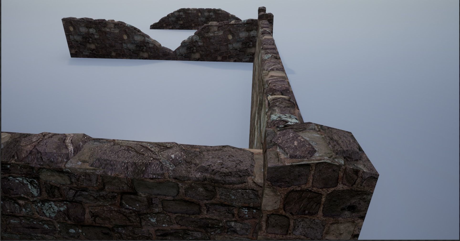 Modular Stone Walls Low-poly 3D model_26