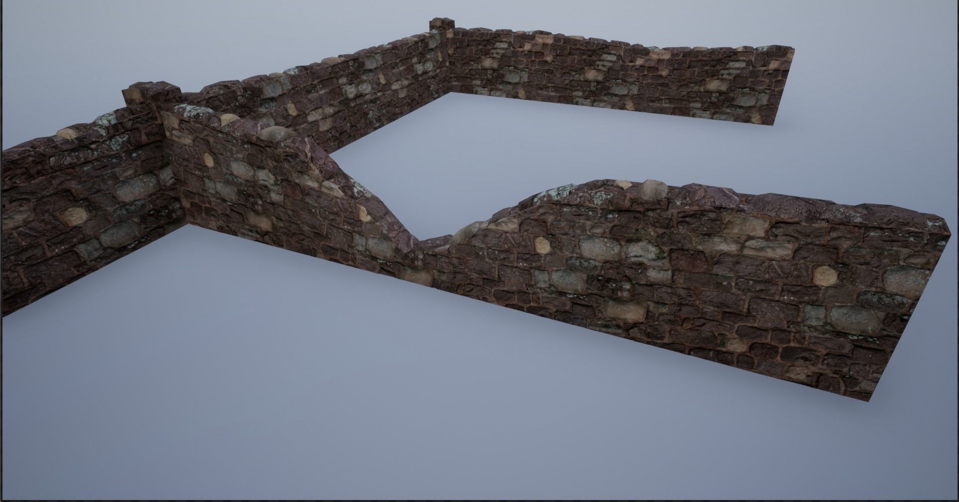 Modular Stone Walls Low-poly 3D model_24