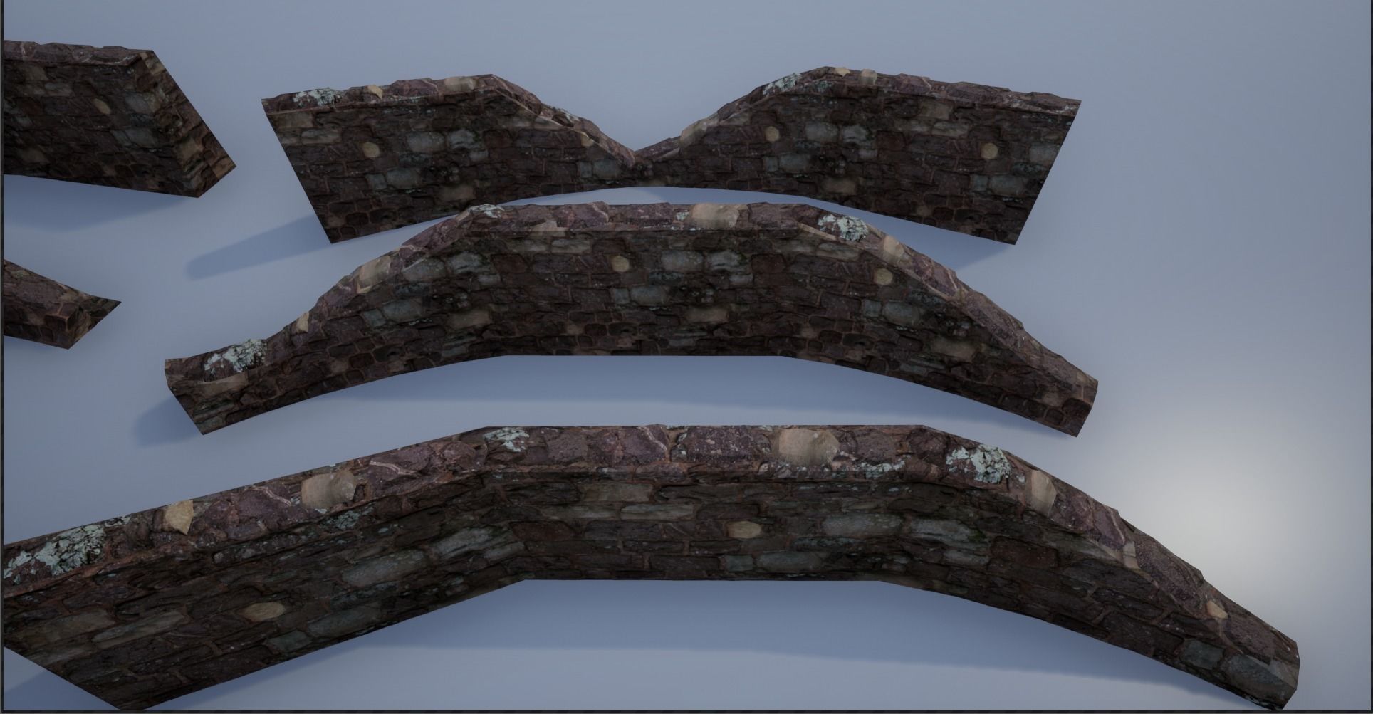 Modular Stone Walls Low-poly 3D model_20