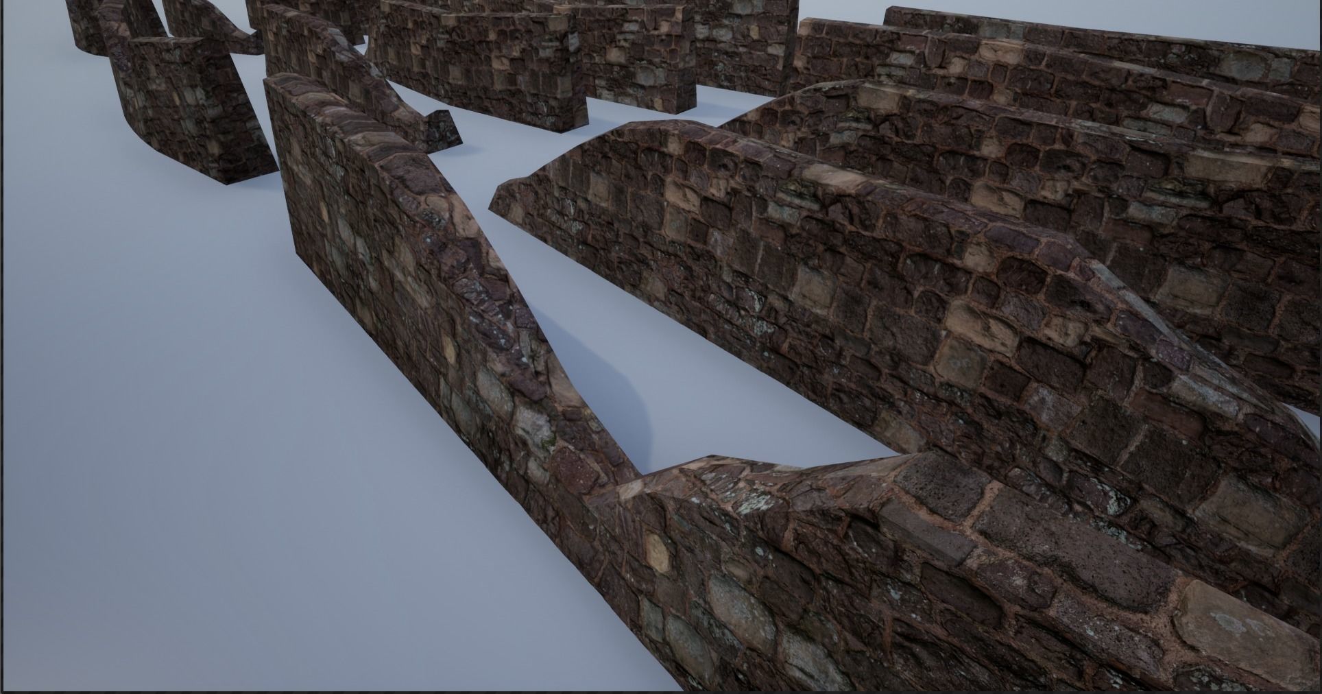 Modular Stone Walls Low-poly 3D model_33