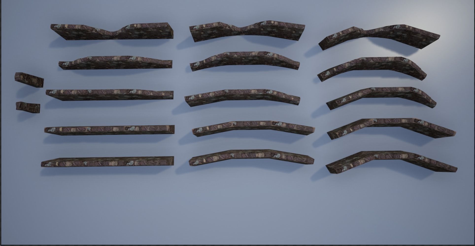 Modular Stone Walls Low-poly 3D model_15