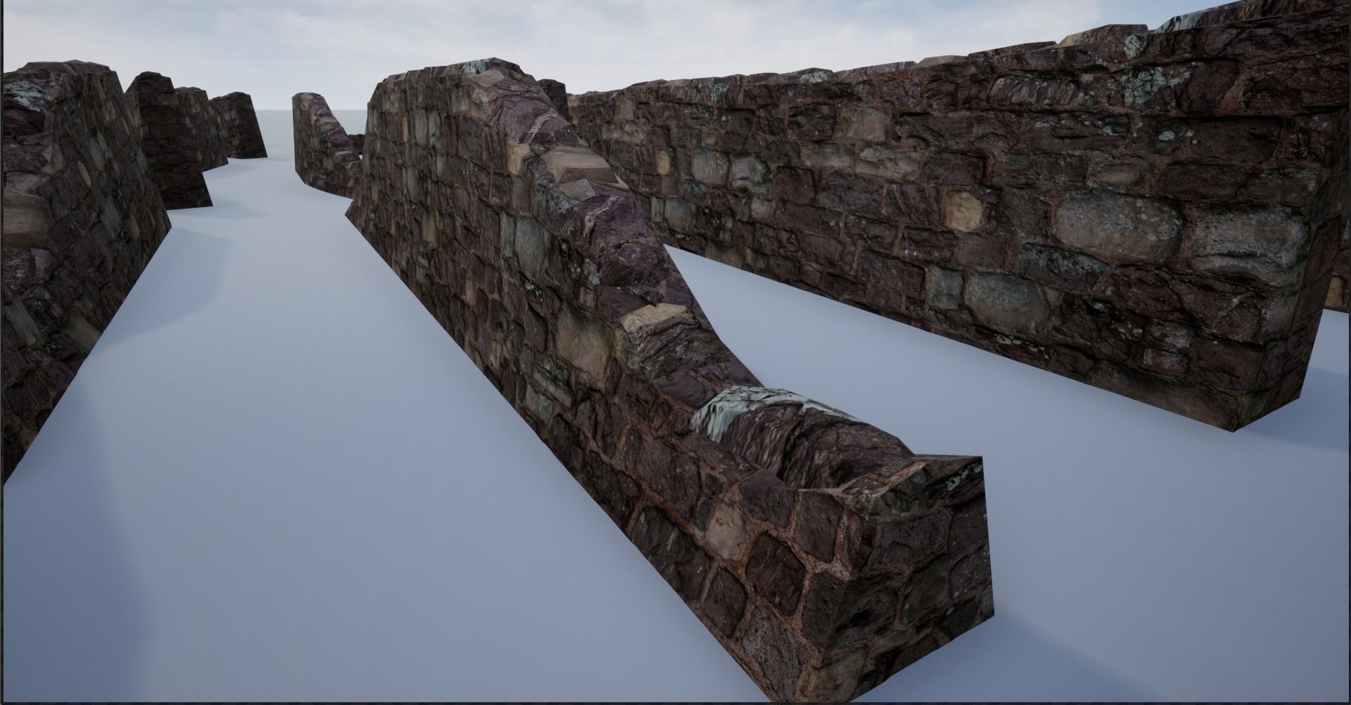 Modular Stone Walls Low-poly 3D model_13