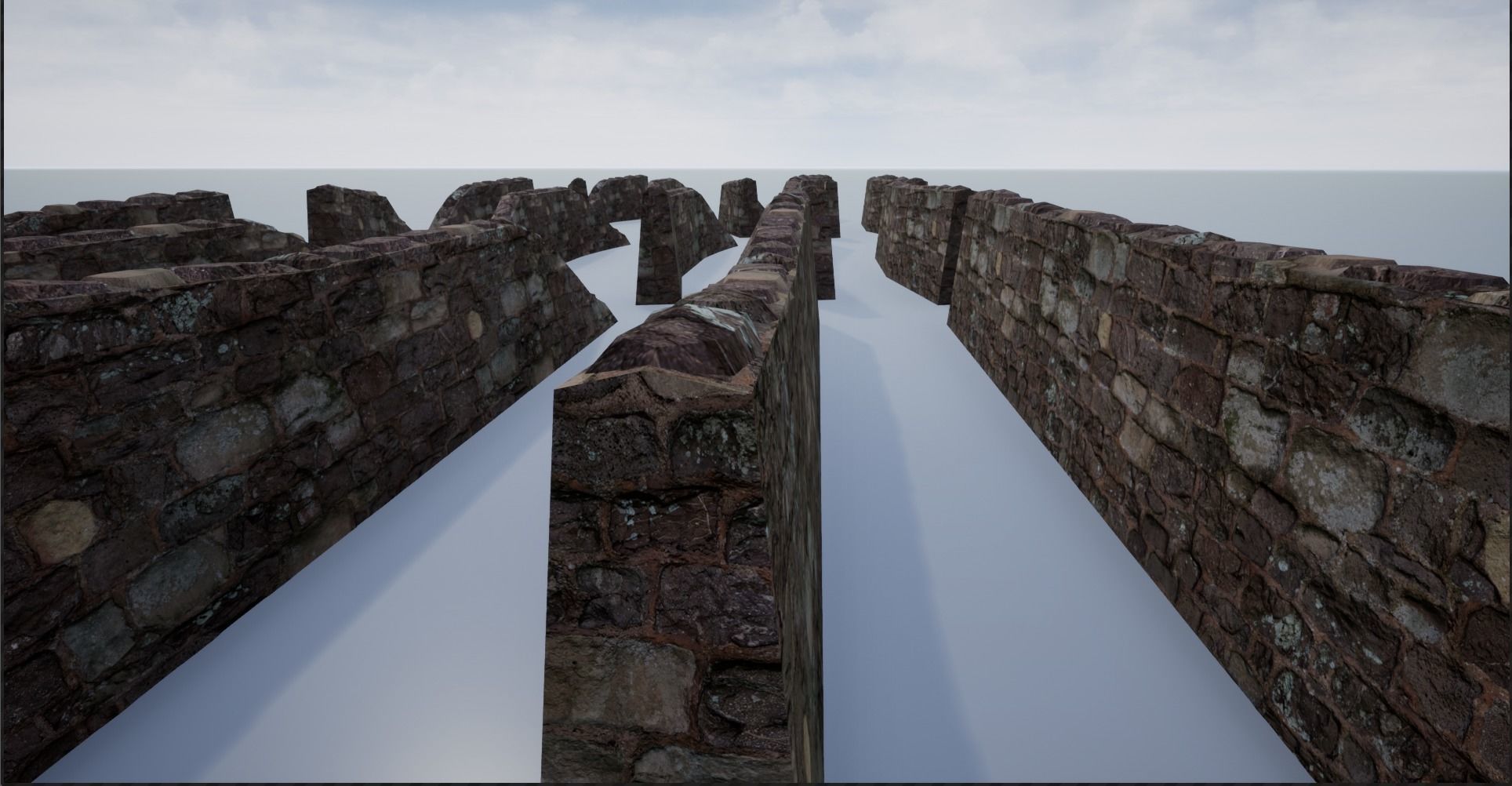 Modular Stone Walls Low-poly 3D model_11