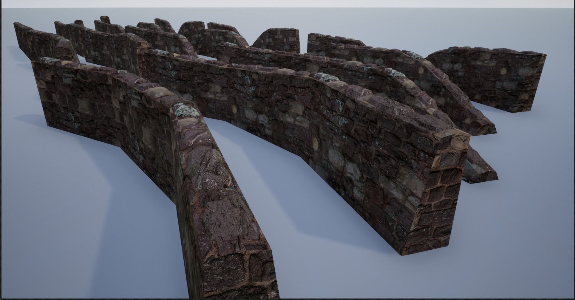 Modular Stone Walls Low-poly 3D model_22