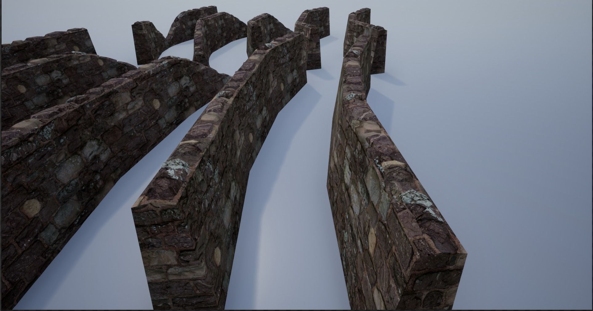 Modular Stone Walls Low-poly 3D model_16