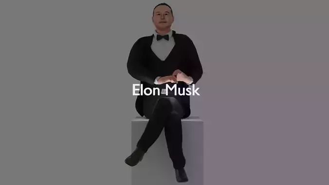 Elon Musk gaming character in suit 