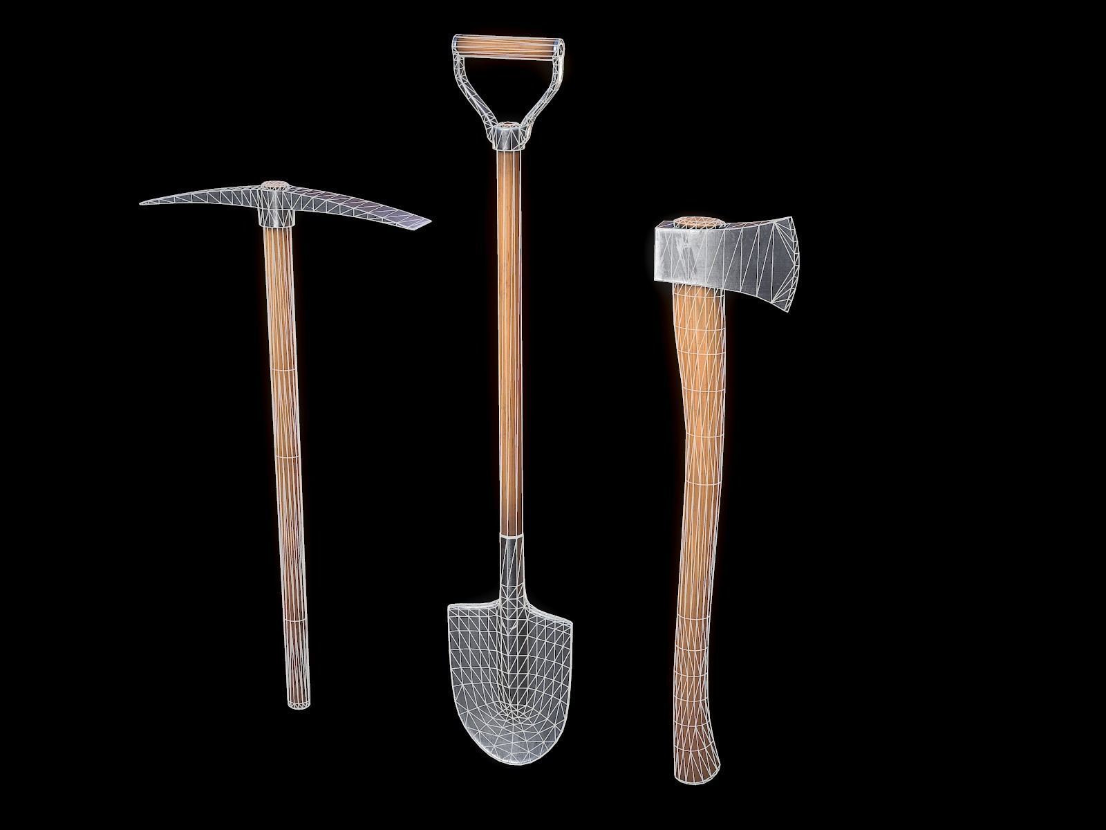 Work tools Low-poly 3D model_2