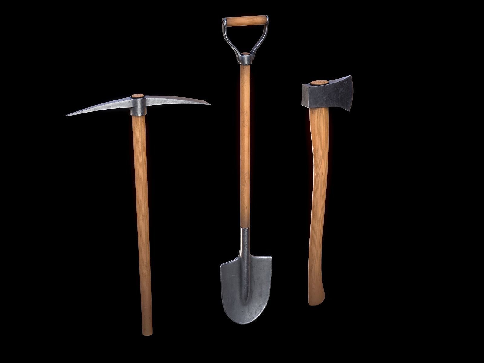 Work tools Low-poly 3D model_3