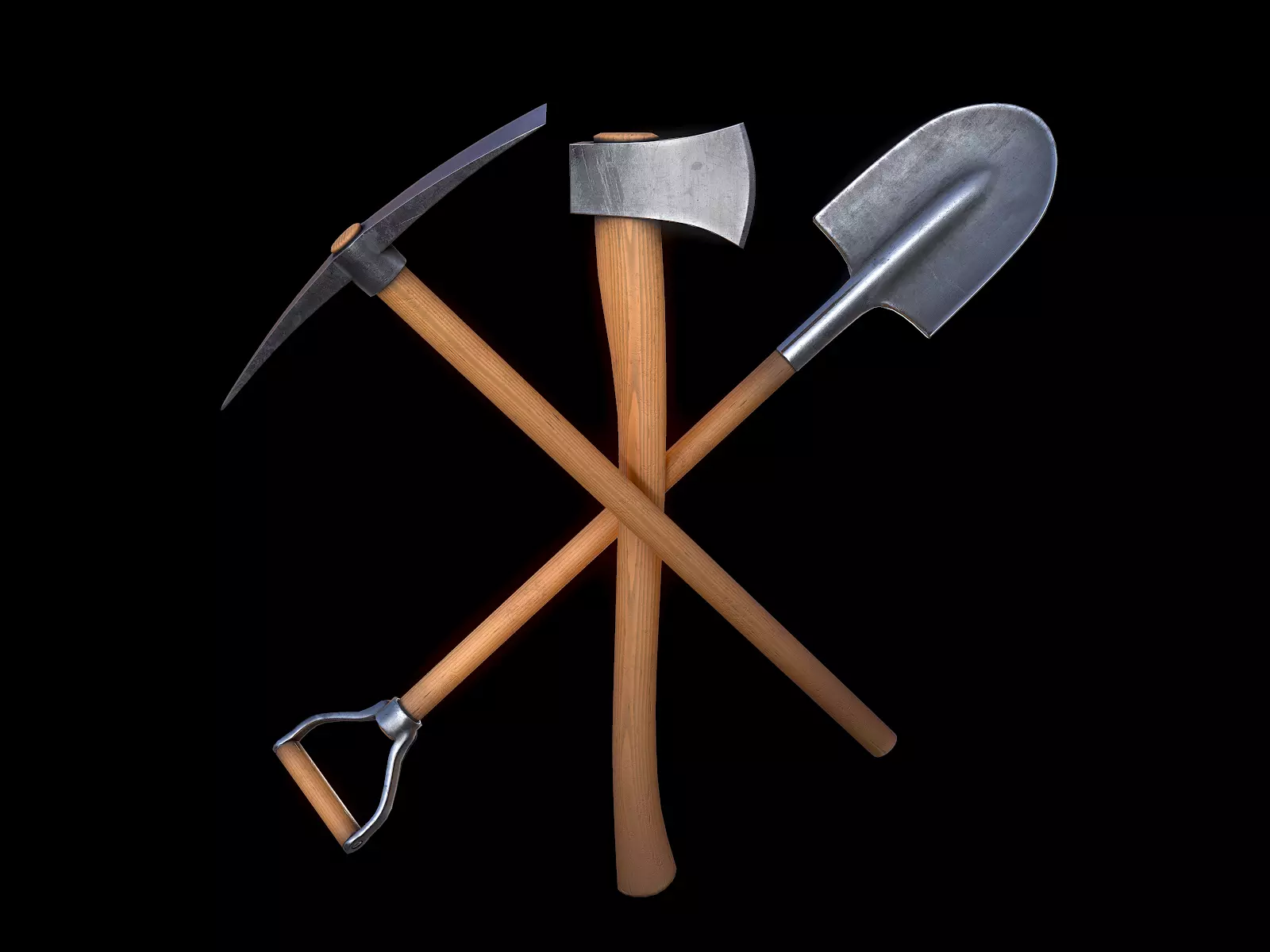 Work tools Low-poly 3D model_0