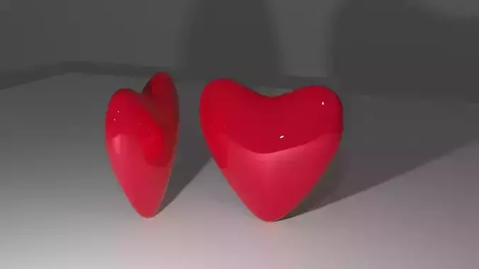 Heart pure red shiny Low-poly 3D model