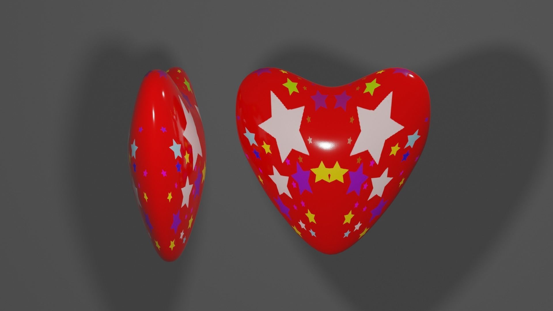 Heart with stars 3D model_1