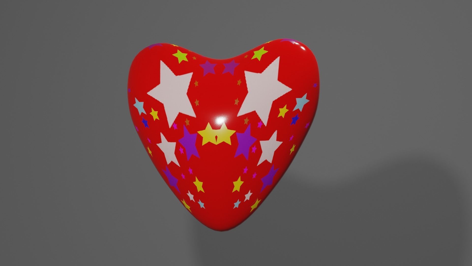Heart with stars 3D model_2