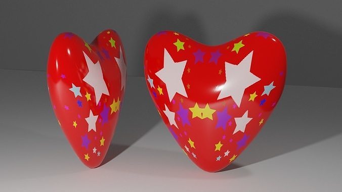 Heart with stars 3D model