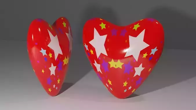 Heart with stars 3D model