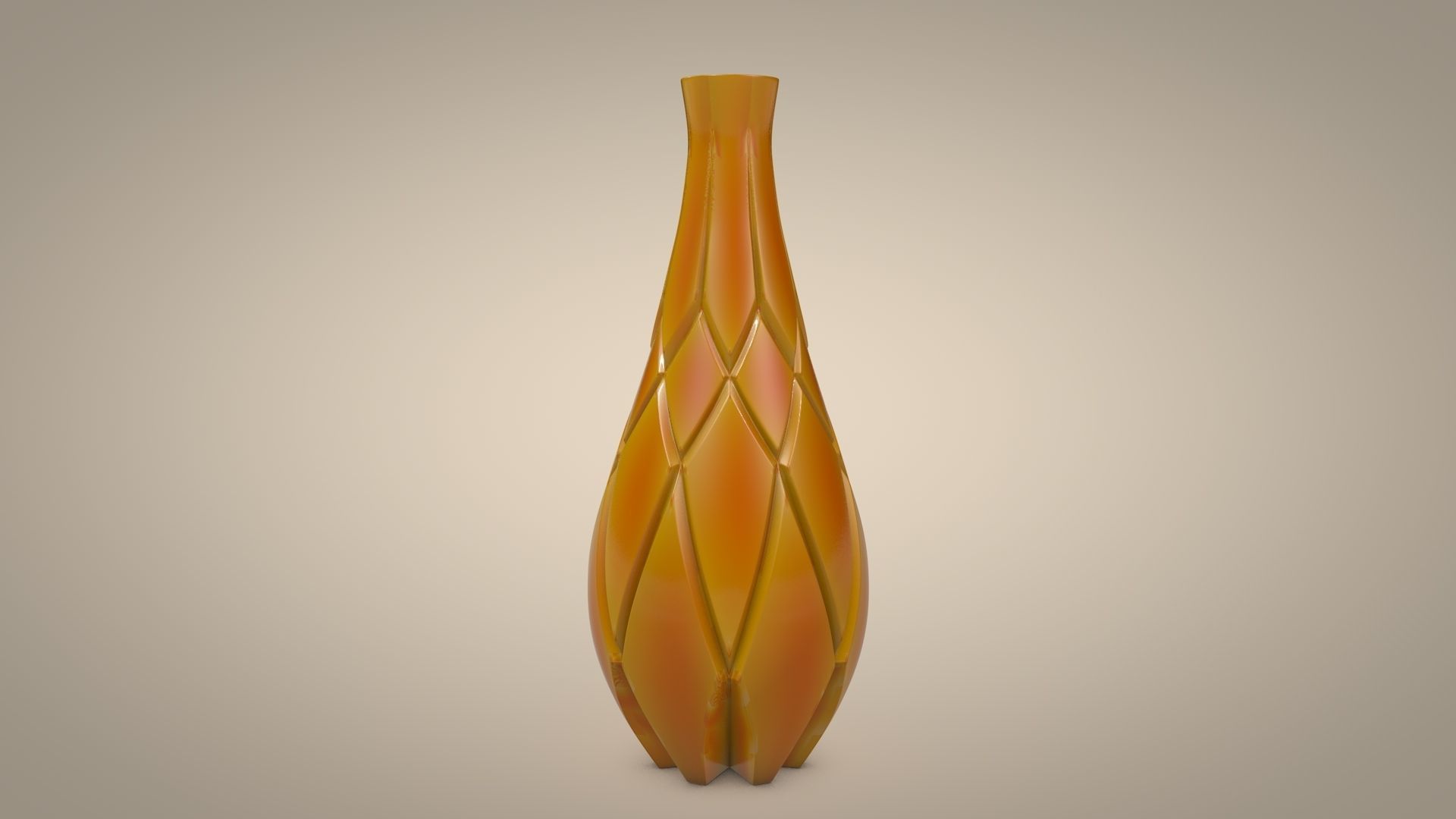 Vase 6 orange 3D model_3