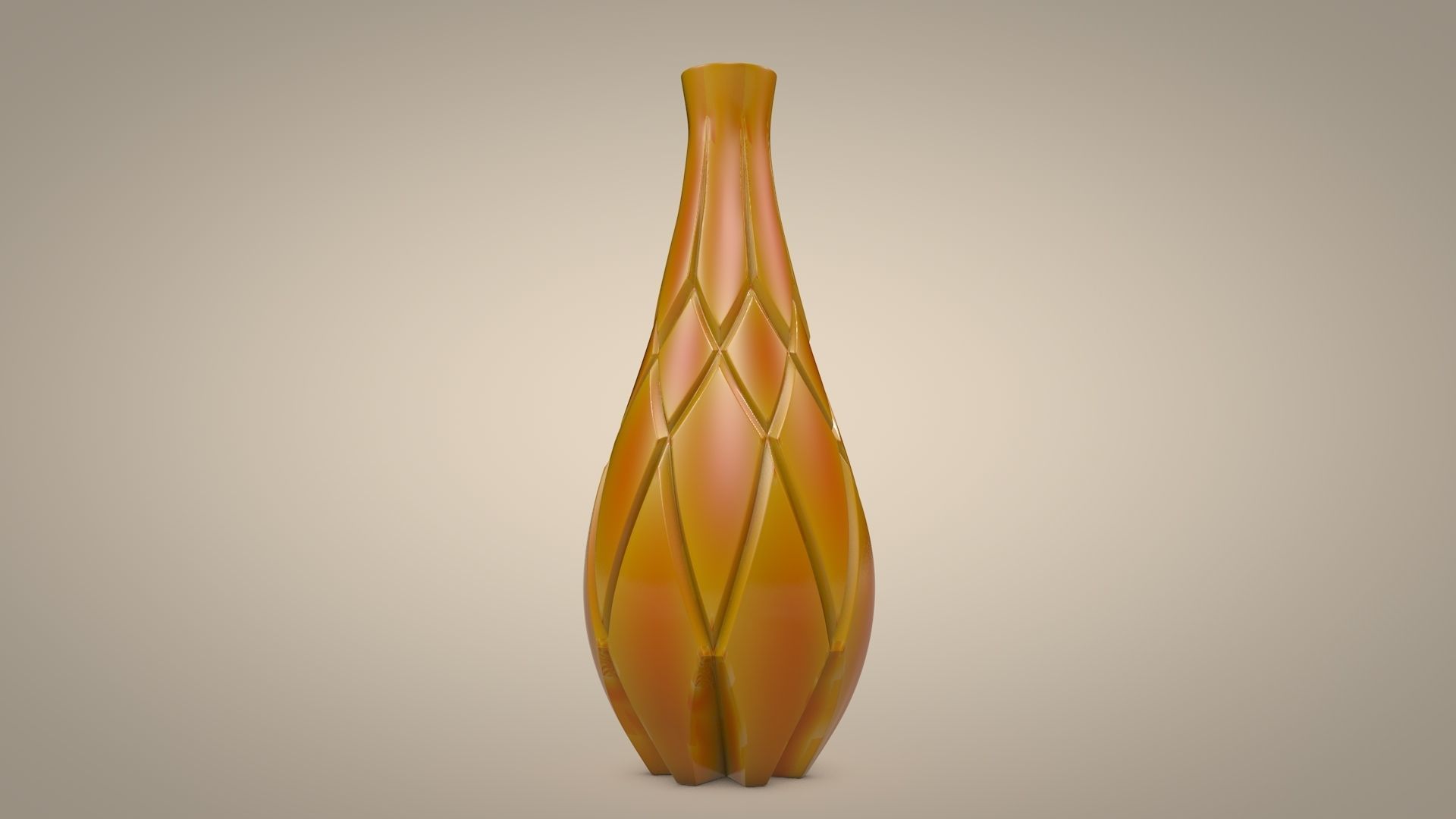 Vase 6 orange 3D model_4