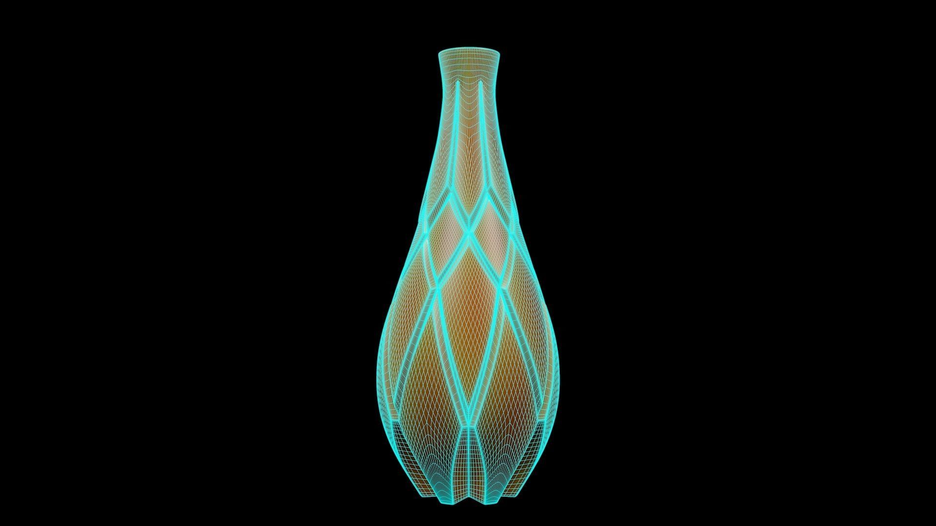 Vase 6 orange 3D model_5
