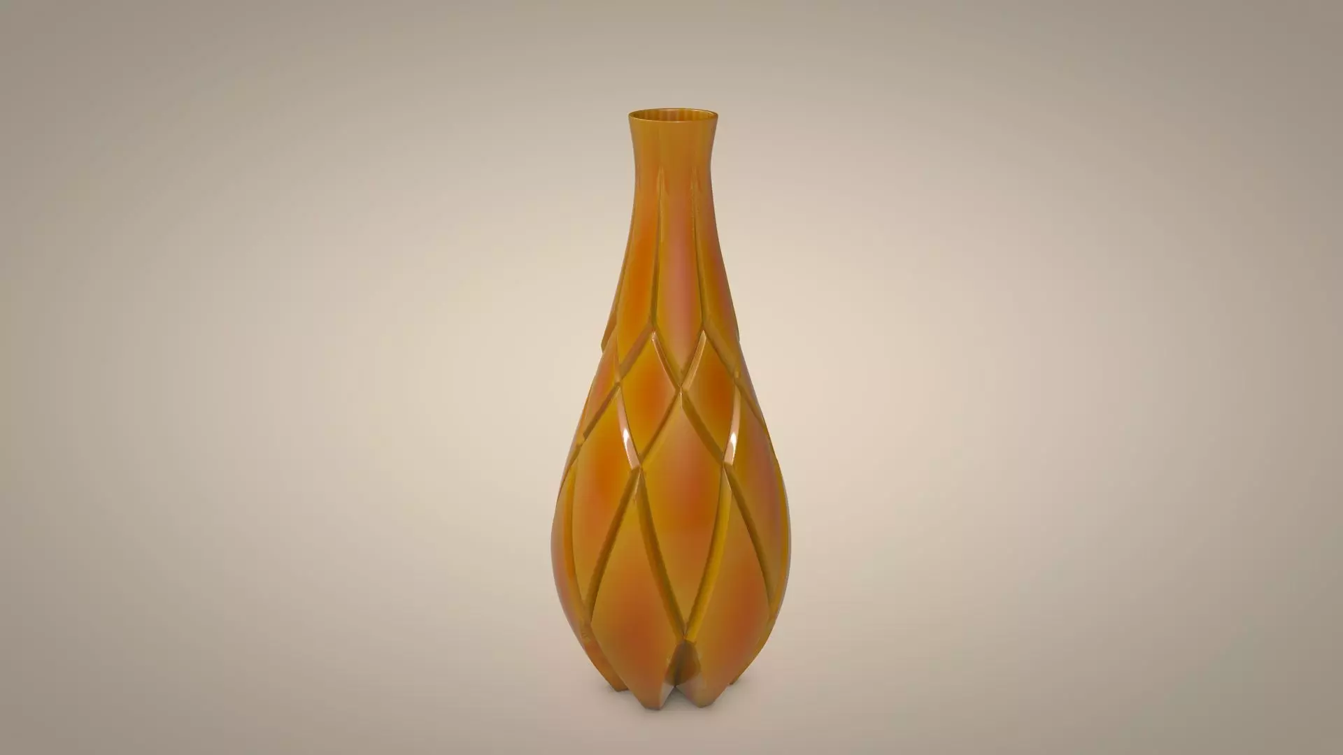 Vase 6 orange 3D model_0