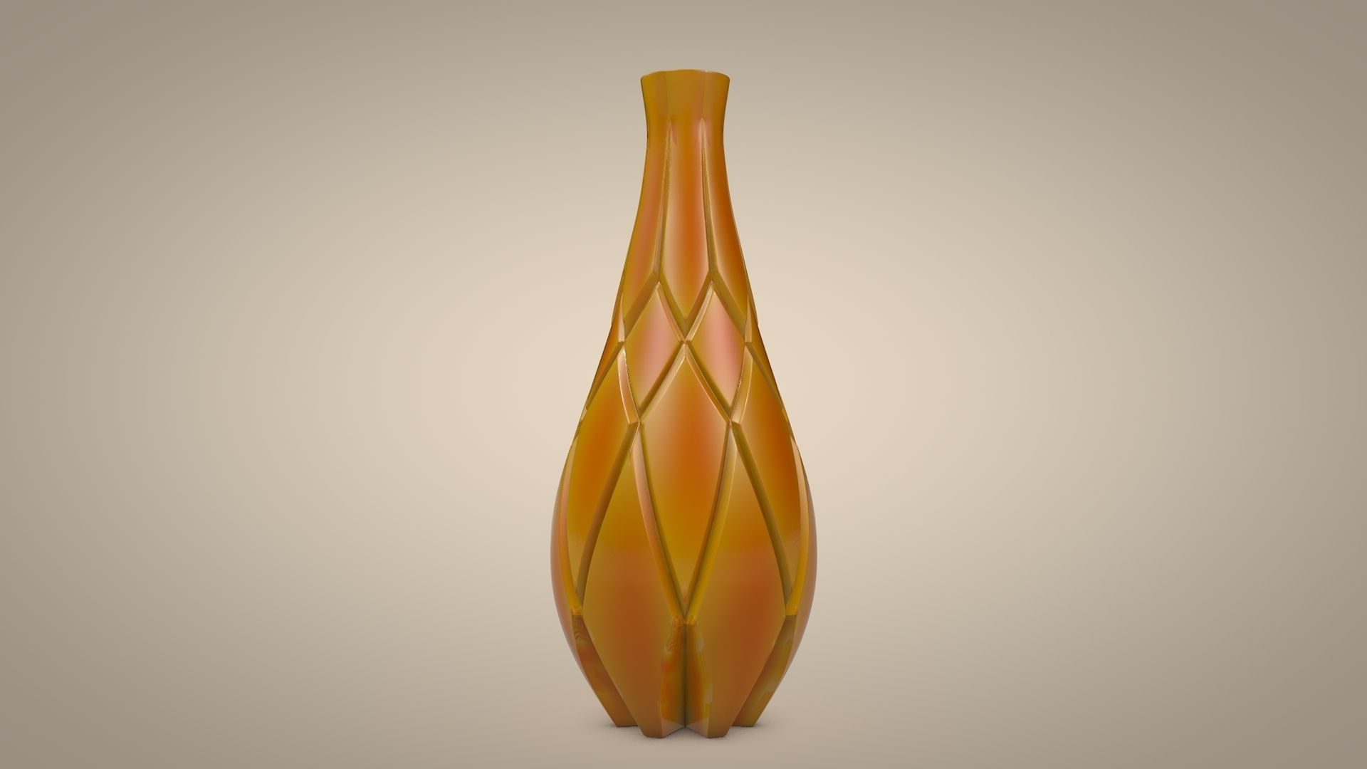 Vase 6 orange 3D model_2