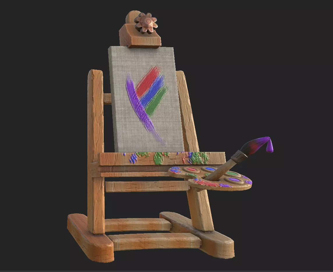 Easel Cartoon Free low-poly 3D model
