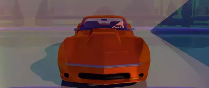 Corvette orange car in game