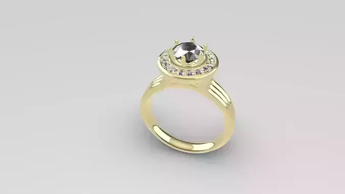 Rings gold engagement ring with diamond in center
