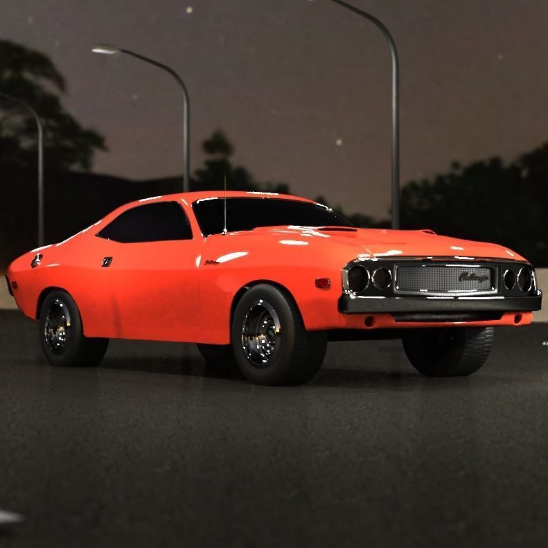 Dodge Challenger Rigged 3D model_1