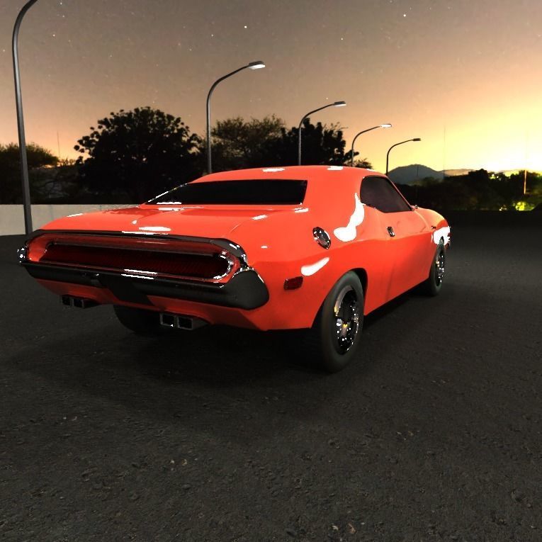 Dodge Challenger Rigged 3D model_3