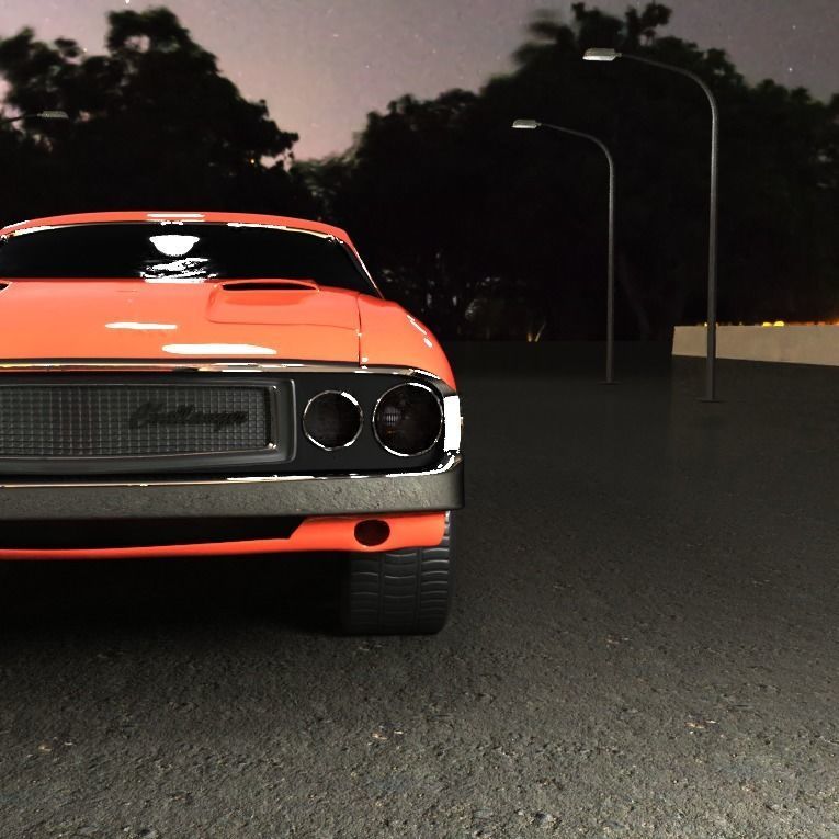 Dodge Challenger Rigged 3D model_2