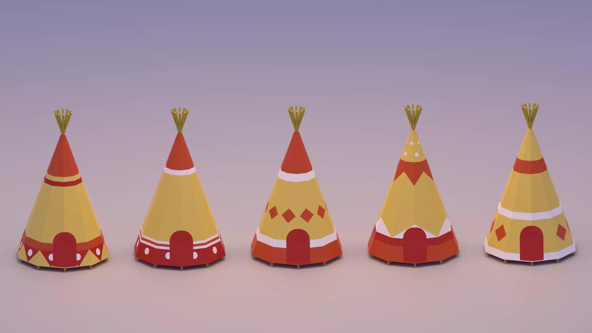 Indian Teepee Low-poly 3D model_0