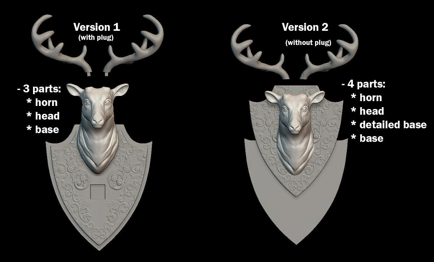 Deer Head 3D model 3D printable | CGTrader